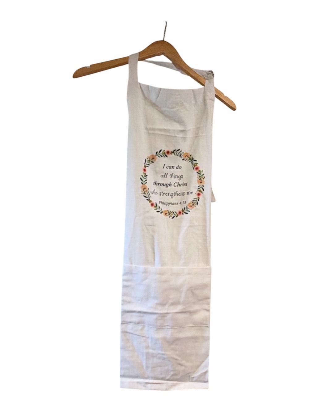 Philippians 4:13 Christian Floral Scripture Apron NWOT